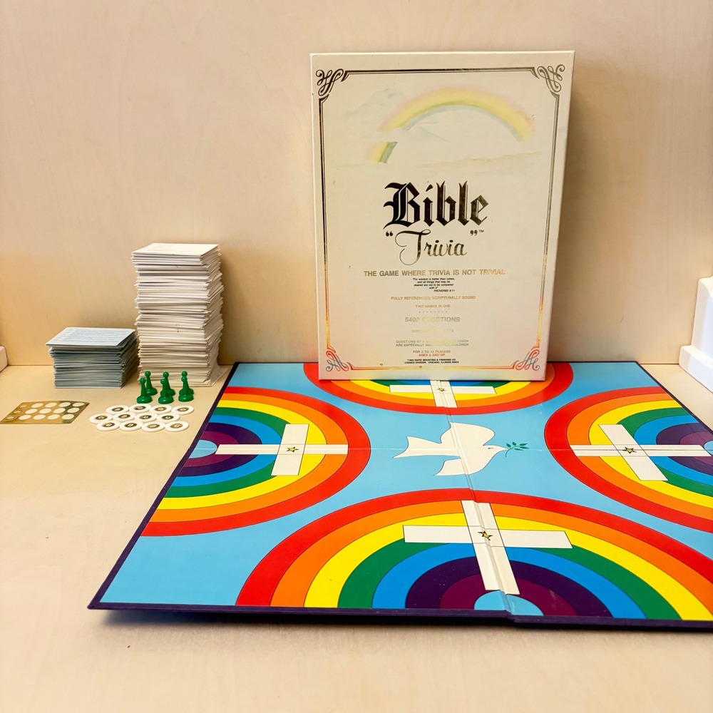 Bible Trivia 1984 Board Game Cadaco Vintage Family Night Christian Spiritual Fun